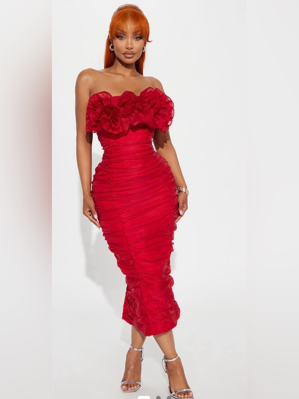 Call Me Queen Organza Midi Dress- Fashionnova